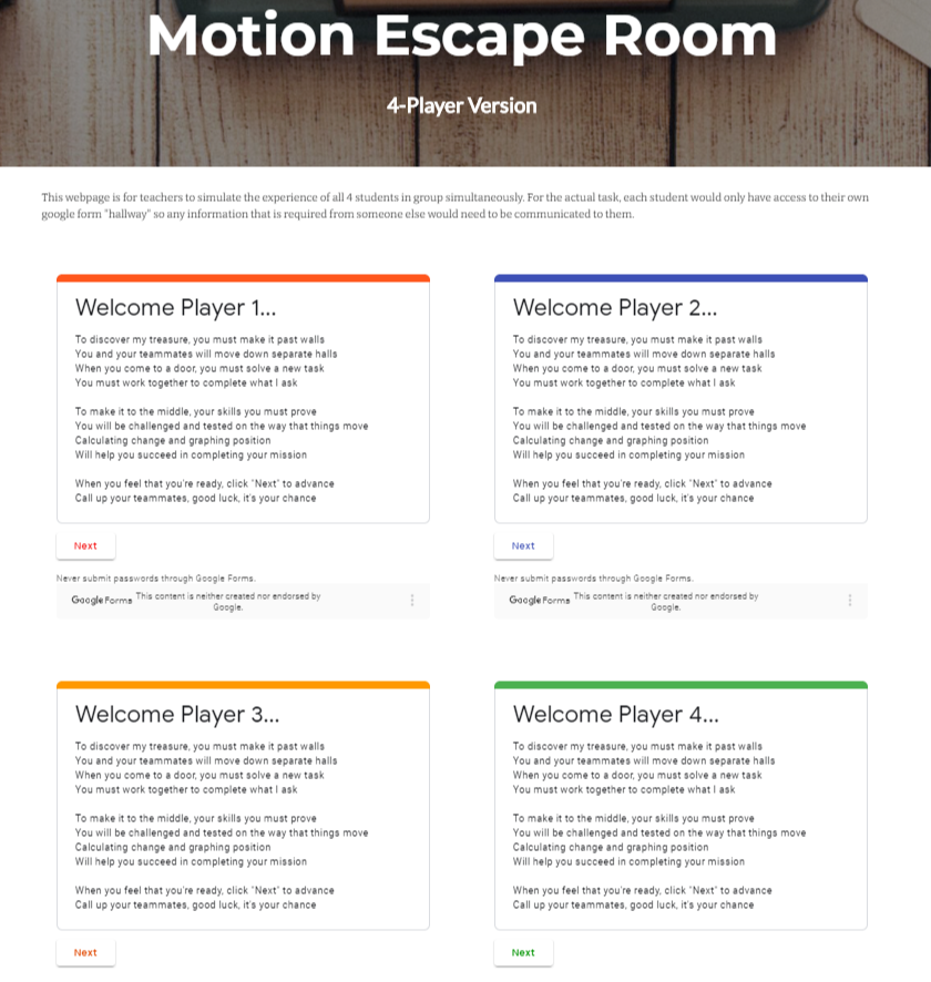 Motion Virtual Escape Room